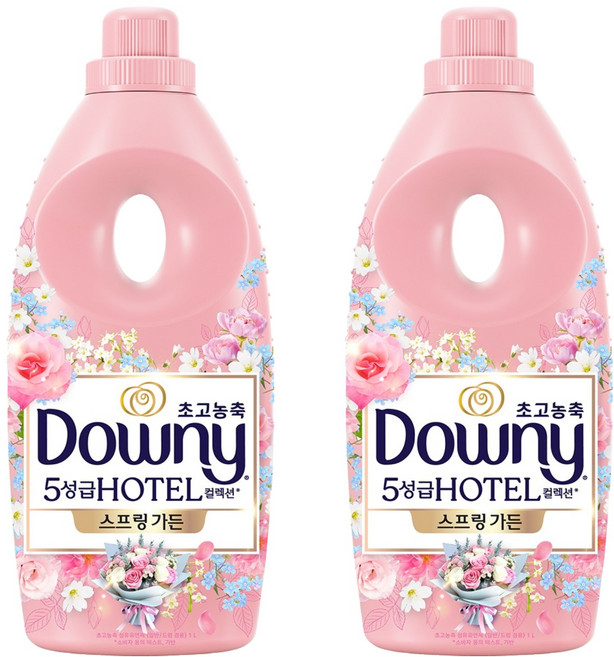 다우니 초고농축 5성급 호텔 컬렉션 섬유유연제 스프링 가든 본품, 1L, 2개