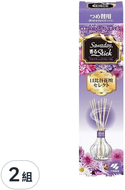 KOBAYASHI 小林製藥 Sawaday 精油擴香劑補充, 紫羅蘭香, 70ml, 2瓶