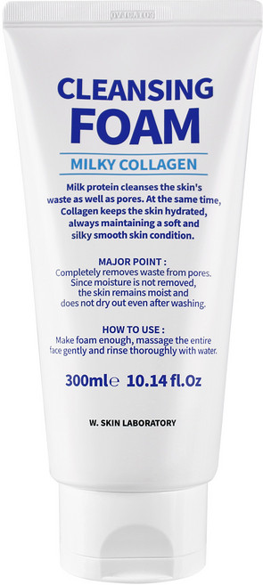 더블유피부연구소 밀키 콜라겐 클렌징폼, 300ml, 1개