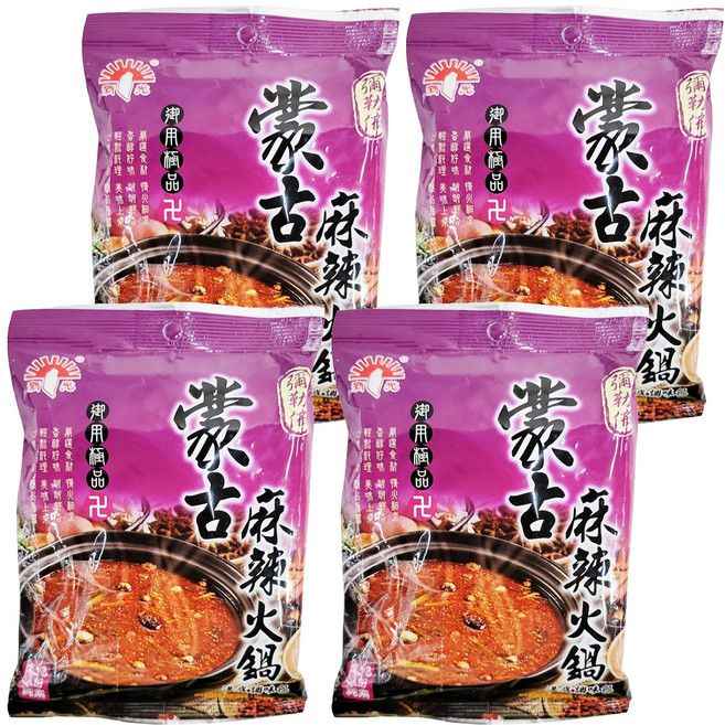 新光洋菜 蒙古麻辣火鍋湯底調味包 全素, 75g, 4包
