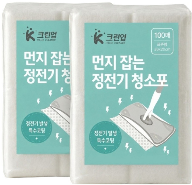 케이크린업 먼지잡는 정전기청소포 200매, 1개