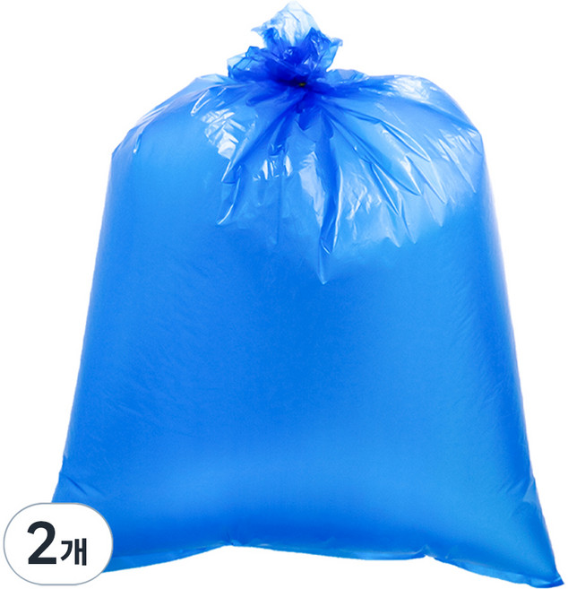생활미소 분리수거 비닐봉투 평판 청색 100p, 100L, 2개