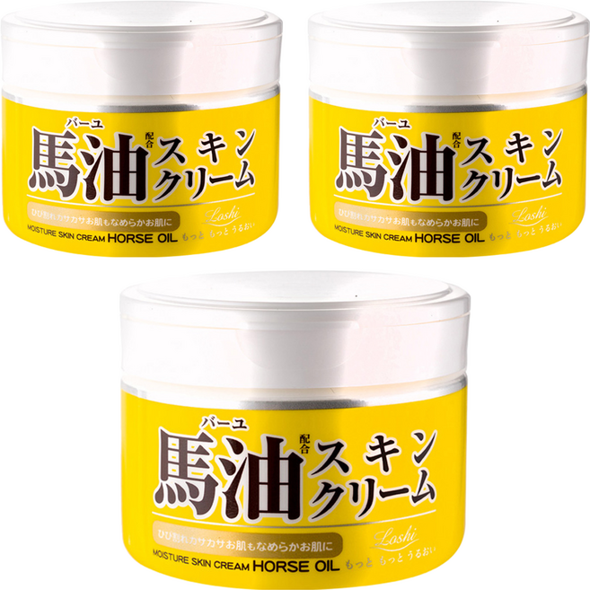 Loshi 樂絲 天然馬油保濕護膚霜, 220g, 3罐