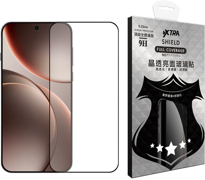 vXTRA 飛創 全膠貼合 亮面滿版9H鋼化玻璃貼, 1個
