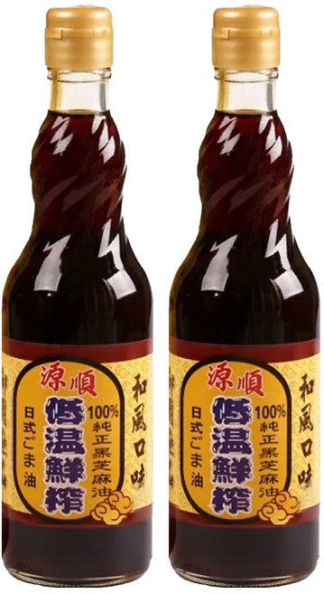 源順製油 低溫鮮榨 100% 黑芝麻油, 570ml, 2罐