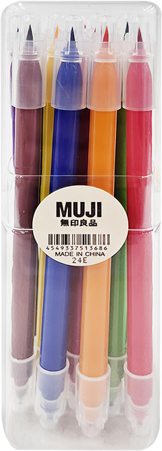 MUJI 無印良品 雙頭水性筆組, 多色, 12支