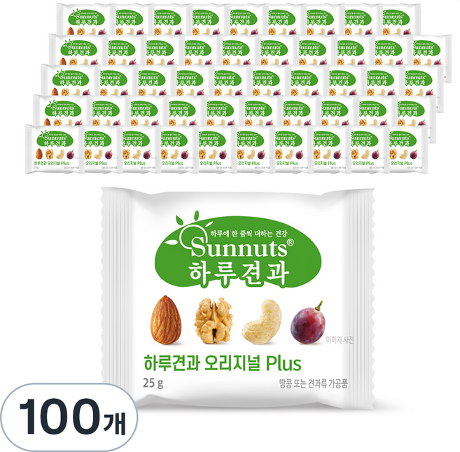 하루견과 오리지널 PLUS 믹스넛, 25g, 100개