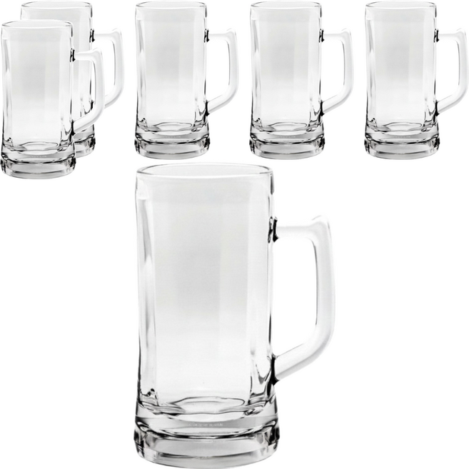 Ocean Glass 慕尼黑附柄啤酒杯 透明色 640ml, 6個