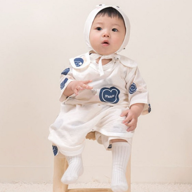메르베 유아용 통기성 순면 수면조끼