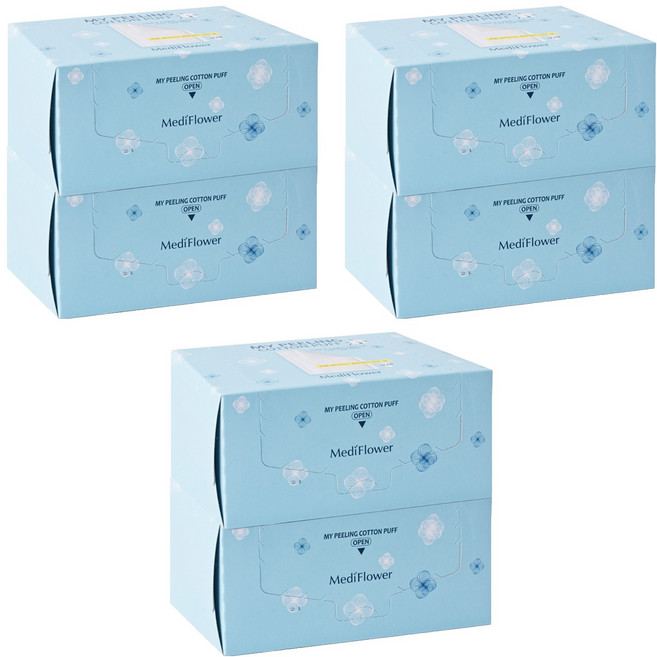 메디플라워 마이 필링 코튼 퍼프, 80개입, 6개