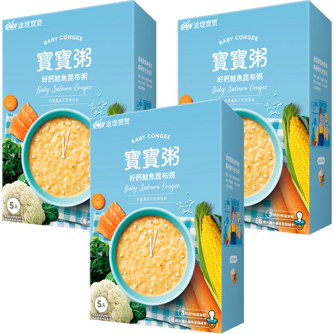 波堤寶寶 寶寶粥 6個月以上 5包, 750g, 3盒