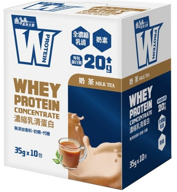 義美生醫 W PROTEIN乳清蛋白飲 奶茶, 350g, 1盒