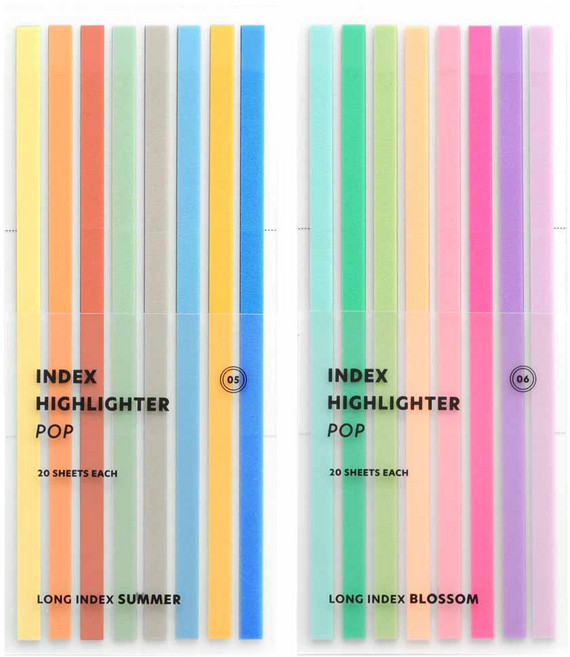 아이코닉 롱 하이라이터 팝 인덱스스티커 2종 세트, 1세트