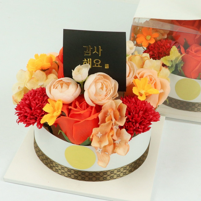 블뤼엔 비누꽃 감사와 그리움을 드리는 반전 머니케이크, 오렌지믹스, 1개