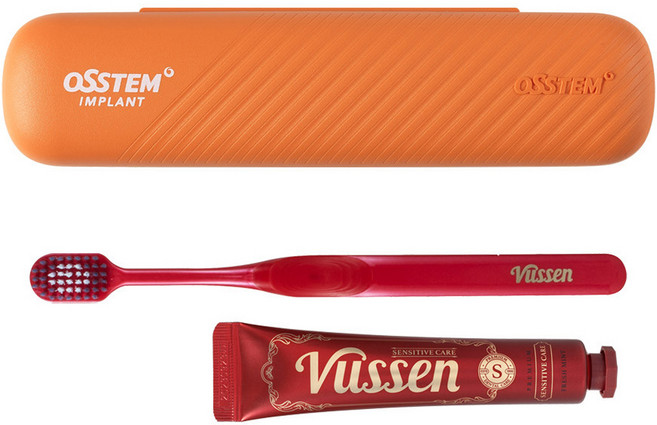 오스템파마 뷰센 휴대용 양치 케이스 + S 시린이케어 치약 40g + 칫솔 세트, 1세트