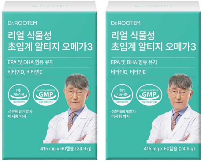 닥터루템 정품 리얼 식물성 초임계 알티지 오메가3, 2개, 60정