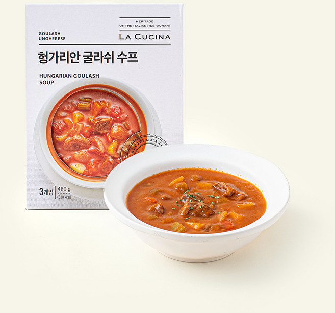라쿠치나 헝가리안 굴라쉬 수프 (냉장), 160g, 3개