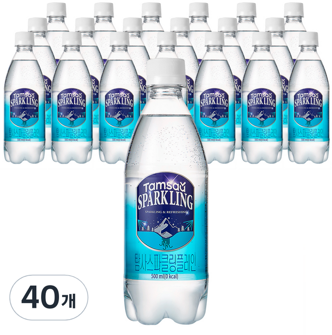 탐사 스파클링 플레인, 500ml, 40개