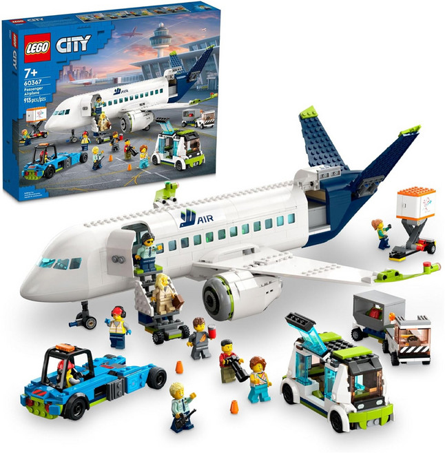 LEGO 樂高 城市系列 客機 Passenger Airplane 60367 逼真內部設計, 1盒