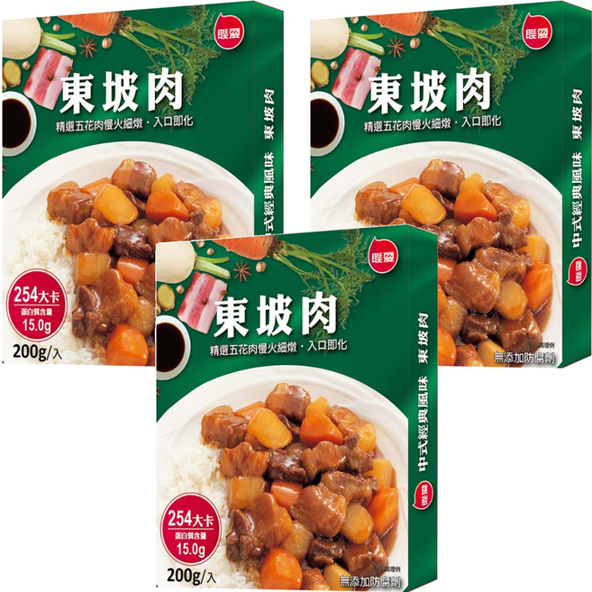 聯夏 東坡肉調理包, 200g, 3盒