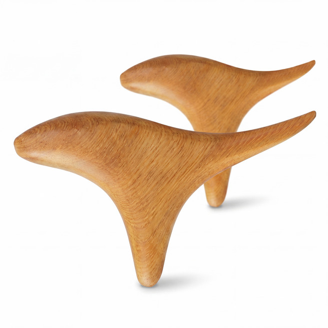 홀리픽 향목 지압스틱 마사지 안마기 20 x 18 x 10 cm, 2개, 브라운