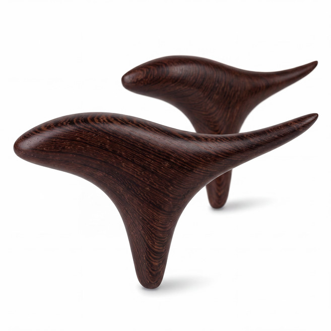 홀리픽 향목 지압스틱 마사지 안마기 20 x 18 x 10 cm, 2개, 딥브라운