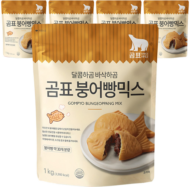 곰표 붕어빵 믹스, 1kg, 5개