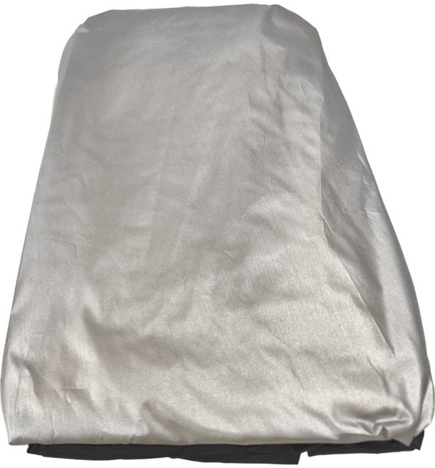 防水摩托車罩 190T 滌綸布料 防水透氣散熱, 黑色 + 銀色