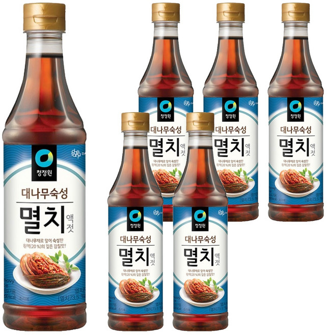청정원 대나무숙성 멸치액젓, 1kg, 6개