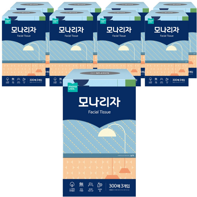 모나리자 미용티슈 2겹, 300개입, 27개