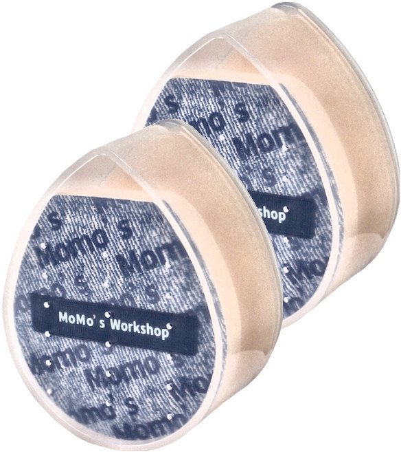 MoMo's Workshop 毛吉吉 棉花糖氣墊粉撲 附收納盒 2入, 丹寧藍色, 1組