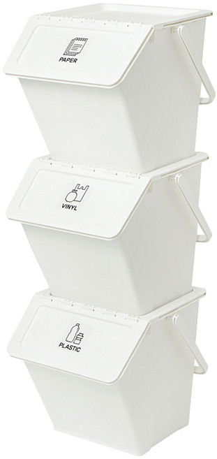 코멧 더 깊어진 다용도 데일리 분리수거함 3p, 화이트