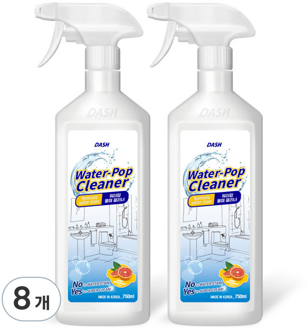 DASH 워터팝 물때 클리너, 750ml, 8개