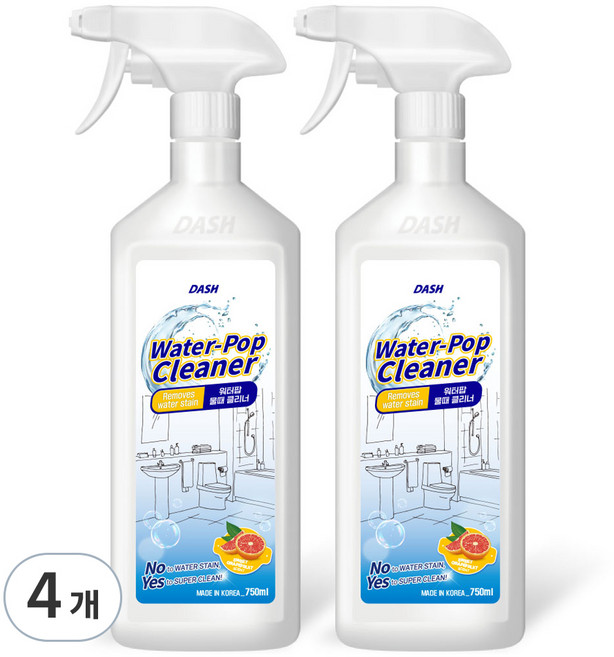 대쉬 워터팝 물때 클리너, 750ml, 4개