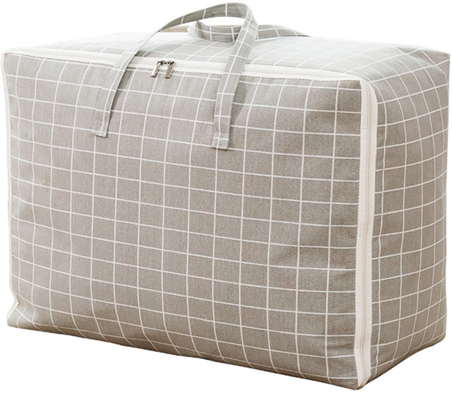 하늬통상 패브릭 이불정리함, 그레이체크, 1개