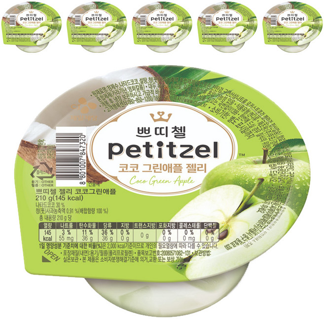 쁘띠첼 코코그린애플 푸딩 1개입, 6개, 210g