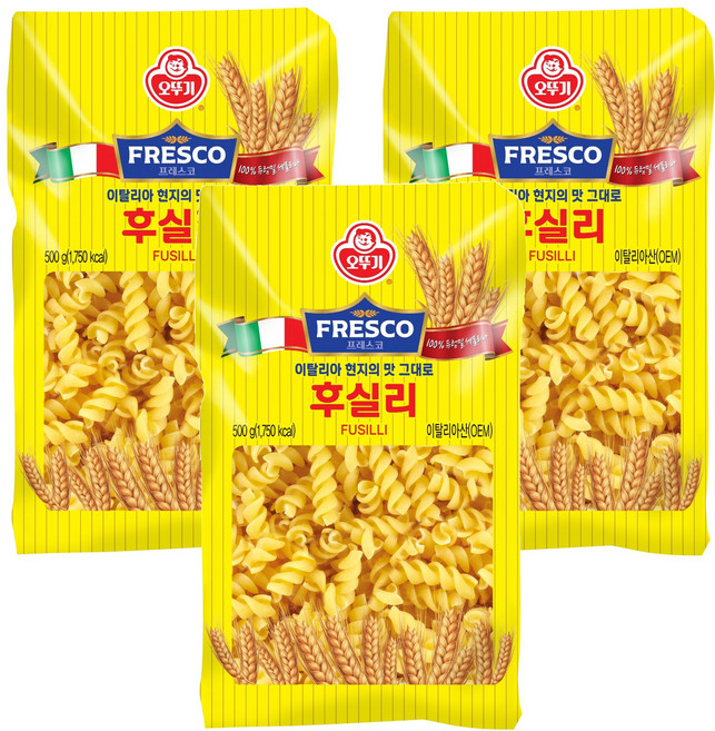 오뚜기 프레스코 후실리, 500g, 3개