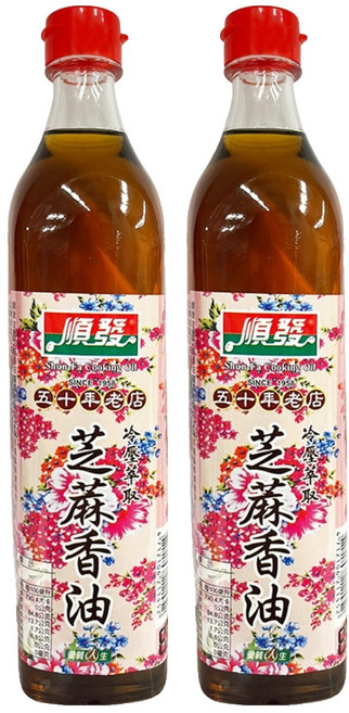順發油品 順發冷壓芝麻香油 五十年老店, 520ml, 2瓶