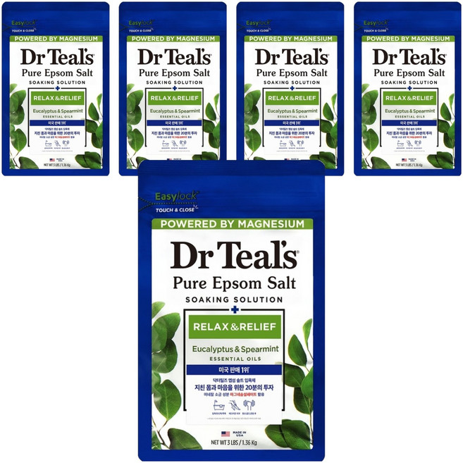 Dr.Tills 純瀉鹽浸泡液, 1.36kg, 5包