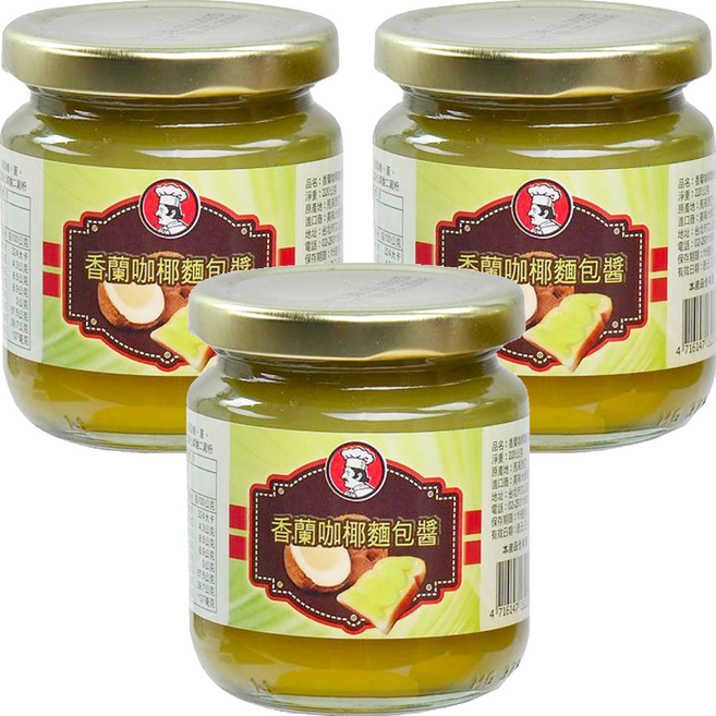 CHEF'S CHOICE 美味大師 香蘭咖椰麵包醬, 220g, 3罐