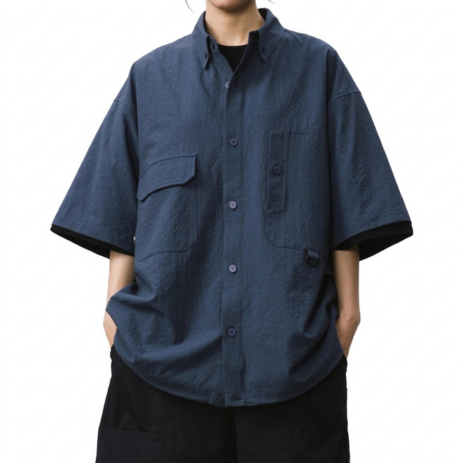 BOHRHOO Bubble Grid Functional Short Shirt 泡泡纱 短袖襯衫