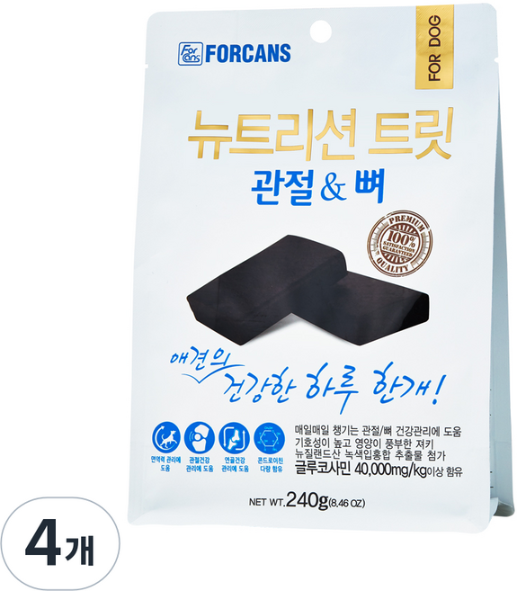 포켄스 강아지 뉴트리션 트릿 영양제, 240g, 4개, 뼈/관절강화