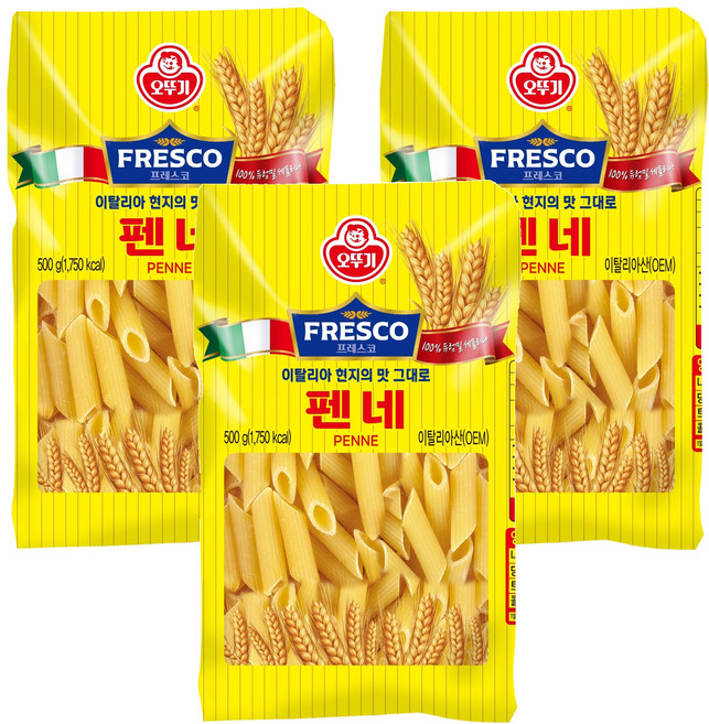 오뚜기 프레스코 펜네, 500g, 3개