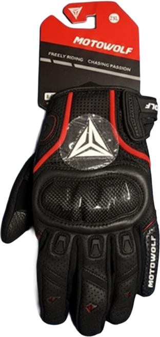 MOTOWOLF 摩托車手套 MDL0305, 紅色
