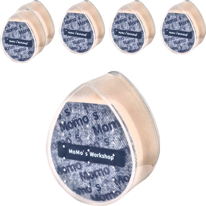 MoMo's Workshop 毛吉吉 棉花糖氣墊粉撲 附收納盒 2入, 丹寧藍色, 3組