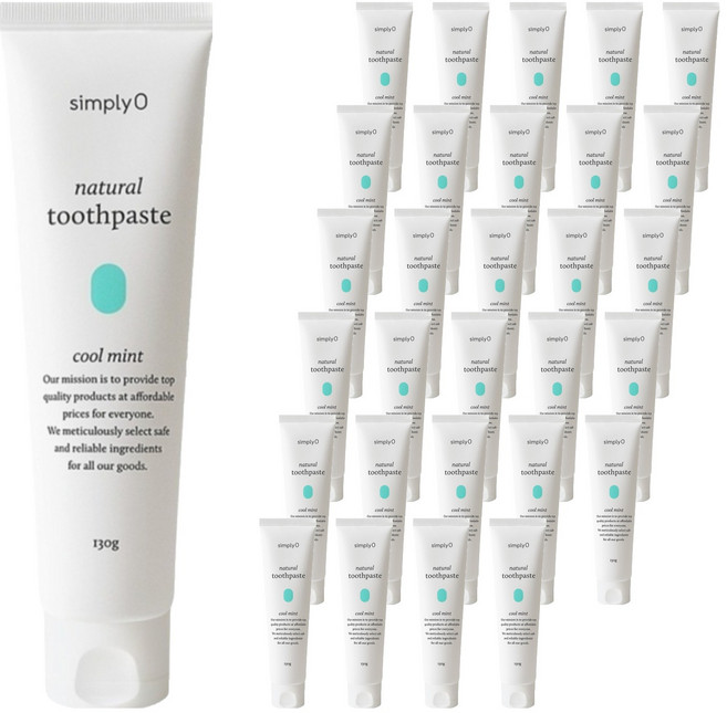 [비건라이프] 심플리오 내추럴 치약 쿨민트, 130g, 30개