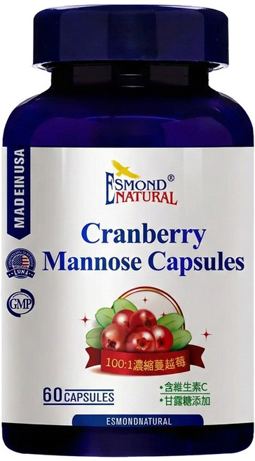 ESMOND NATURAL 愛司盟 蔓越莓甘露糖膠囊, 60顆, 1罐
