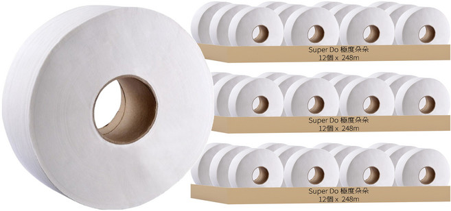 Super Do 極度朵朵 大捲筒衛生紙 800g, 248m, 3組, 12個
