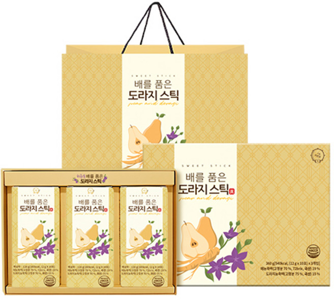 려원담 배를 품은 도라지스틱 진 30포+쇼핑백, 120g, 6개