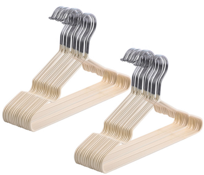 에이비엠코리아 논슬립 코팅 옷걸이 소형, 베이지, 20개